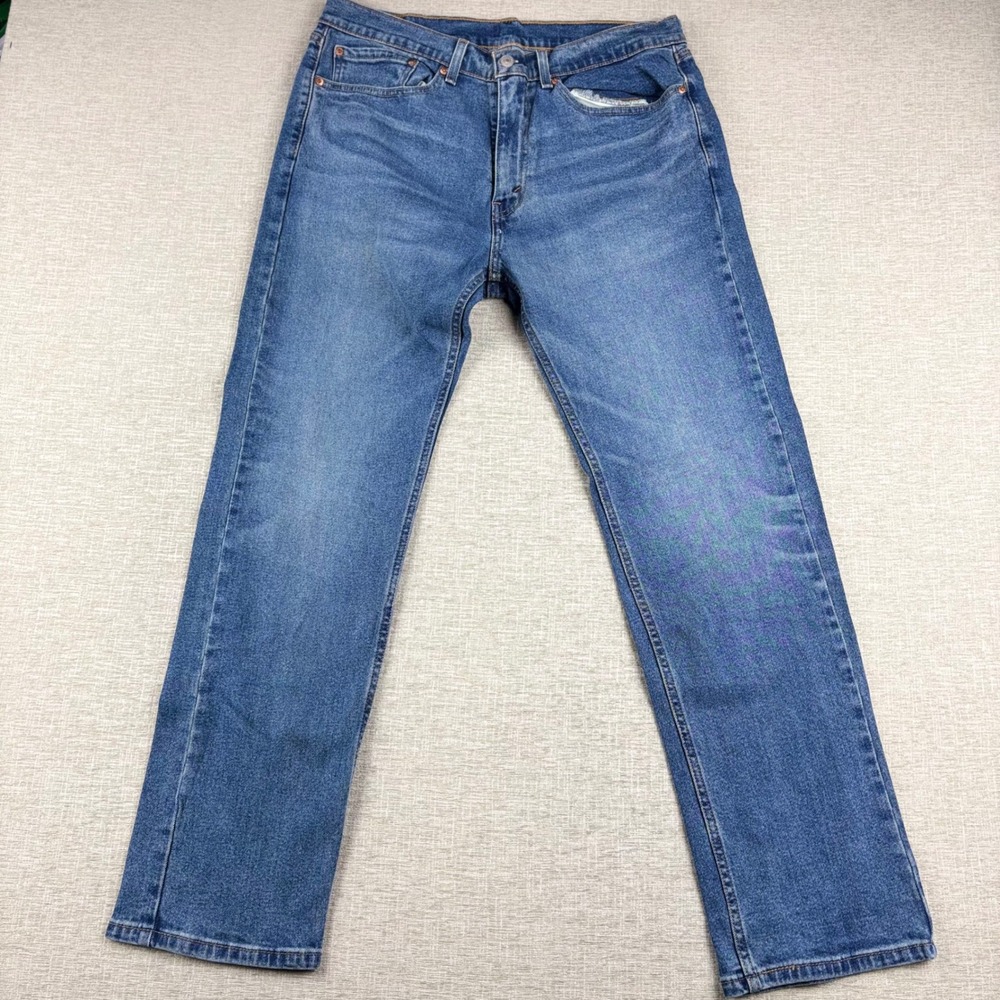 Levis 505 Mens 34x32 Light Distress Jeans Thigh Fade ** Vintage Style ** Denim
